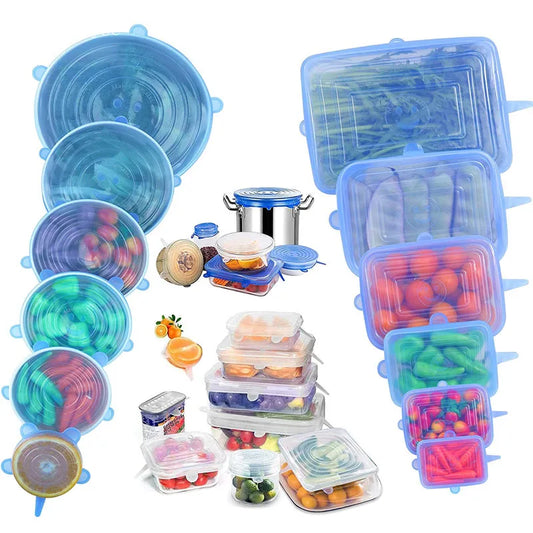 FreshSeal Flex™ – Silicone Stretch Lids Set [Airtight Seal That Keeps Your Food Fresh Longer]